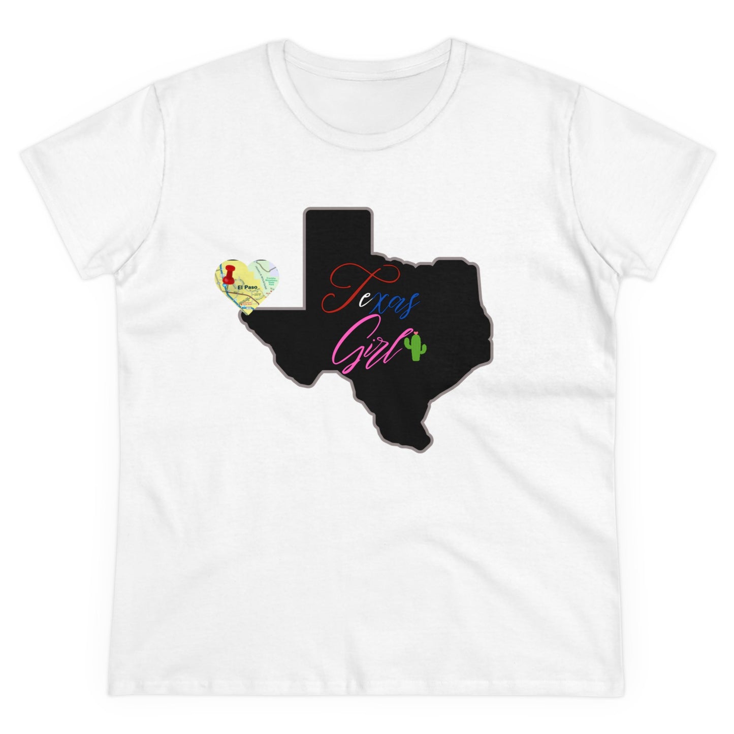 El Paso Texas Girl Women's Midweight Cotton Tee