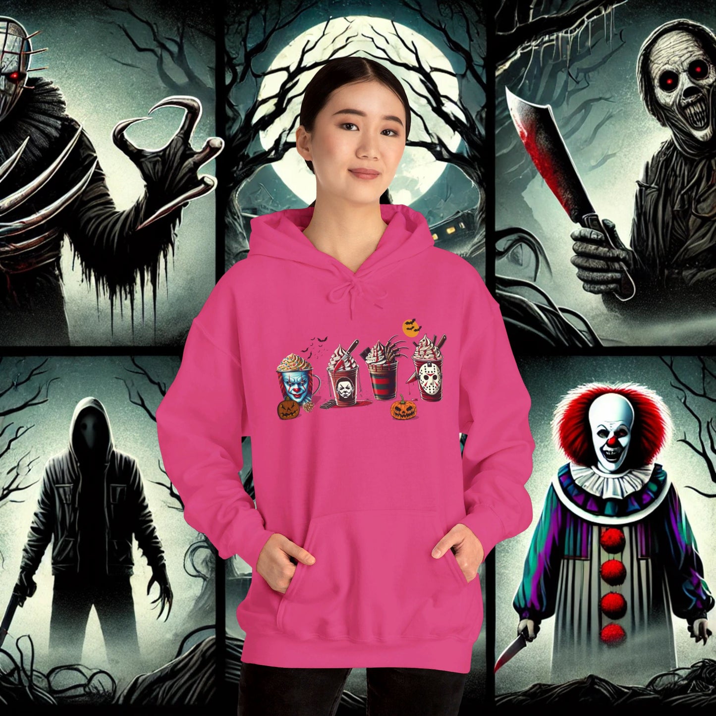 Horror Icons Frappe Sweater - Unisex Heavy Blend™ Hooded Sweatshirt