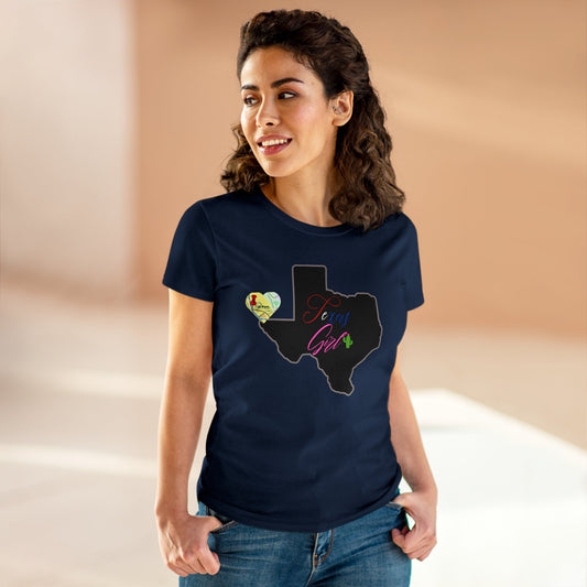 El Paso Texas Girl Women's Midweight Cotton Tee