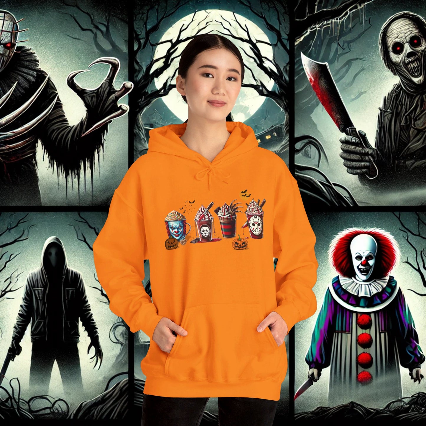 Horror Icons Frappe Sweater - Unisex Heavy Blend™ Hooded Sweatshirt