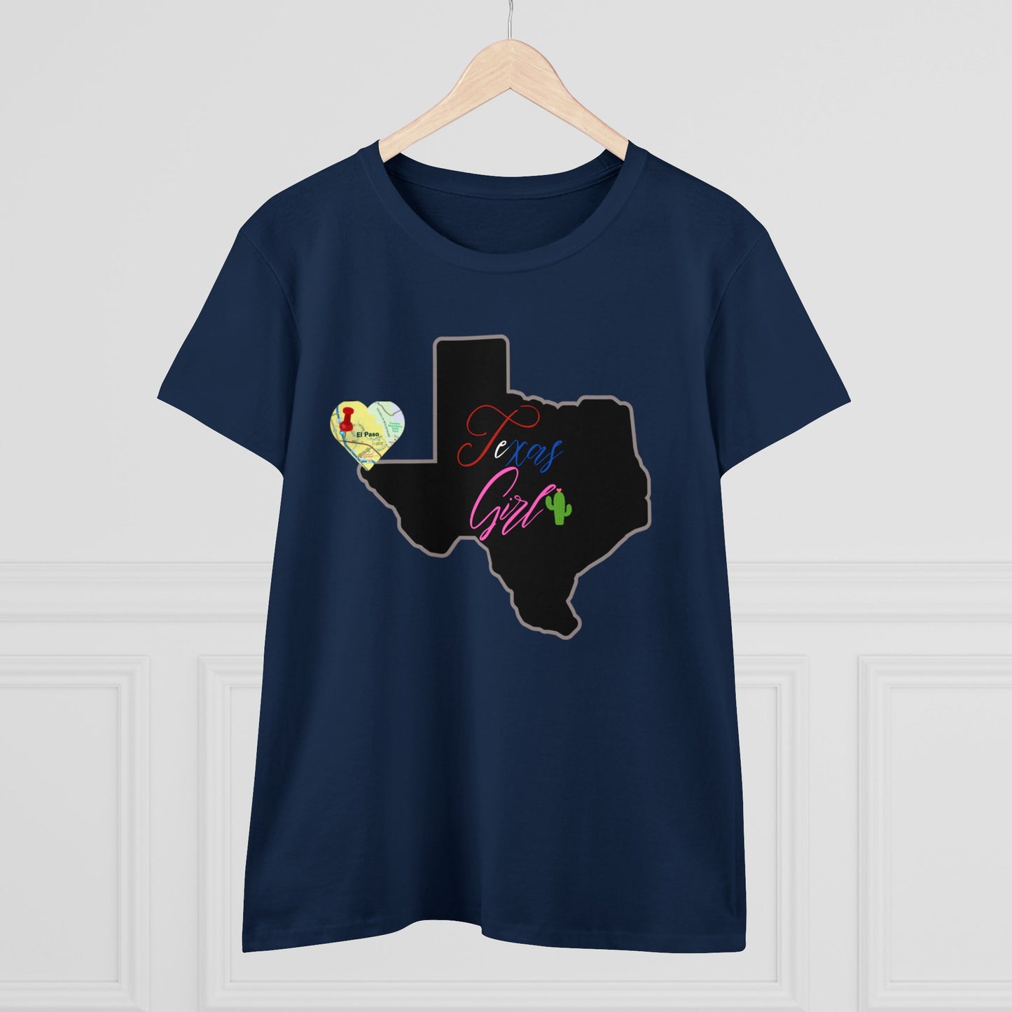 El Paso Texas Girl Women's Midweight Cotton Tee