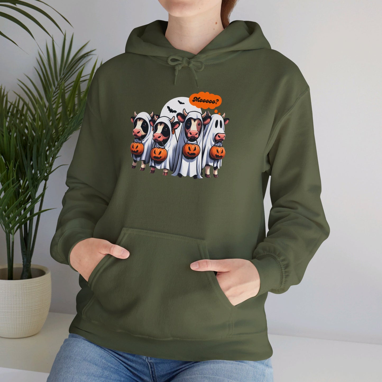 Moo-Boo-tacular Halloween Hoodie - Unisex Heavy Blend™ Hooded Sweatshirt