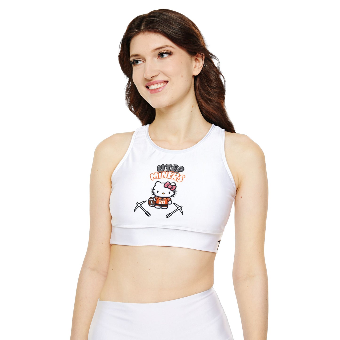 UTEP Miners Fully Lined, Padded Sports Bra (AOP)