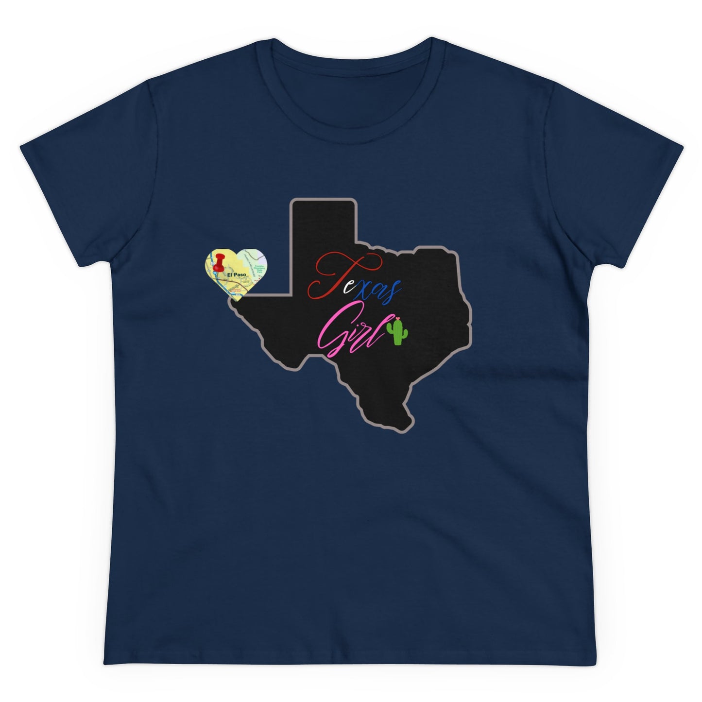 El Paso Texas Girl Women's Midweight Cotton Tee