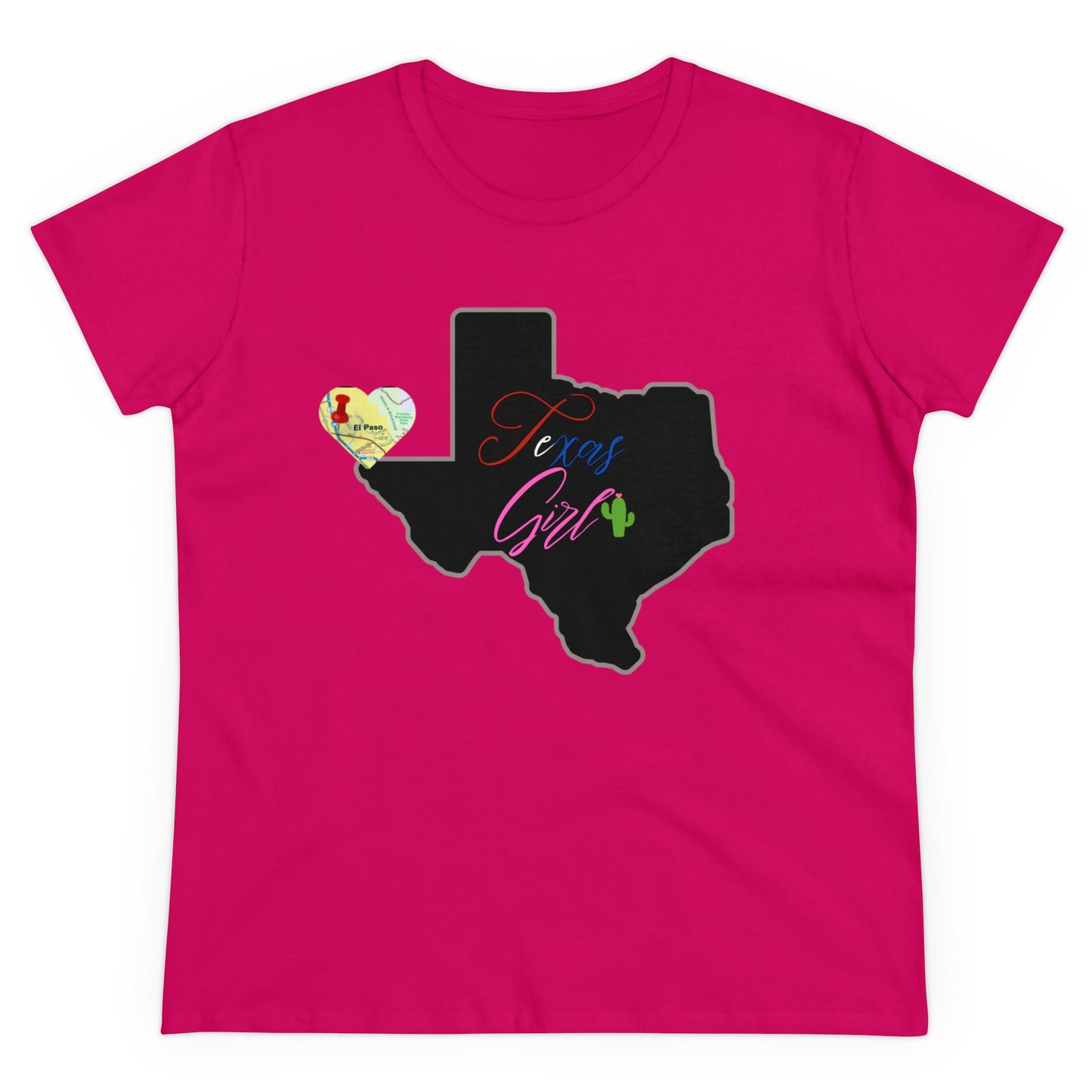 El Paso Texas Girl Women's Midweight Cotton Tee