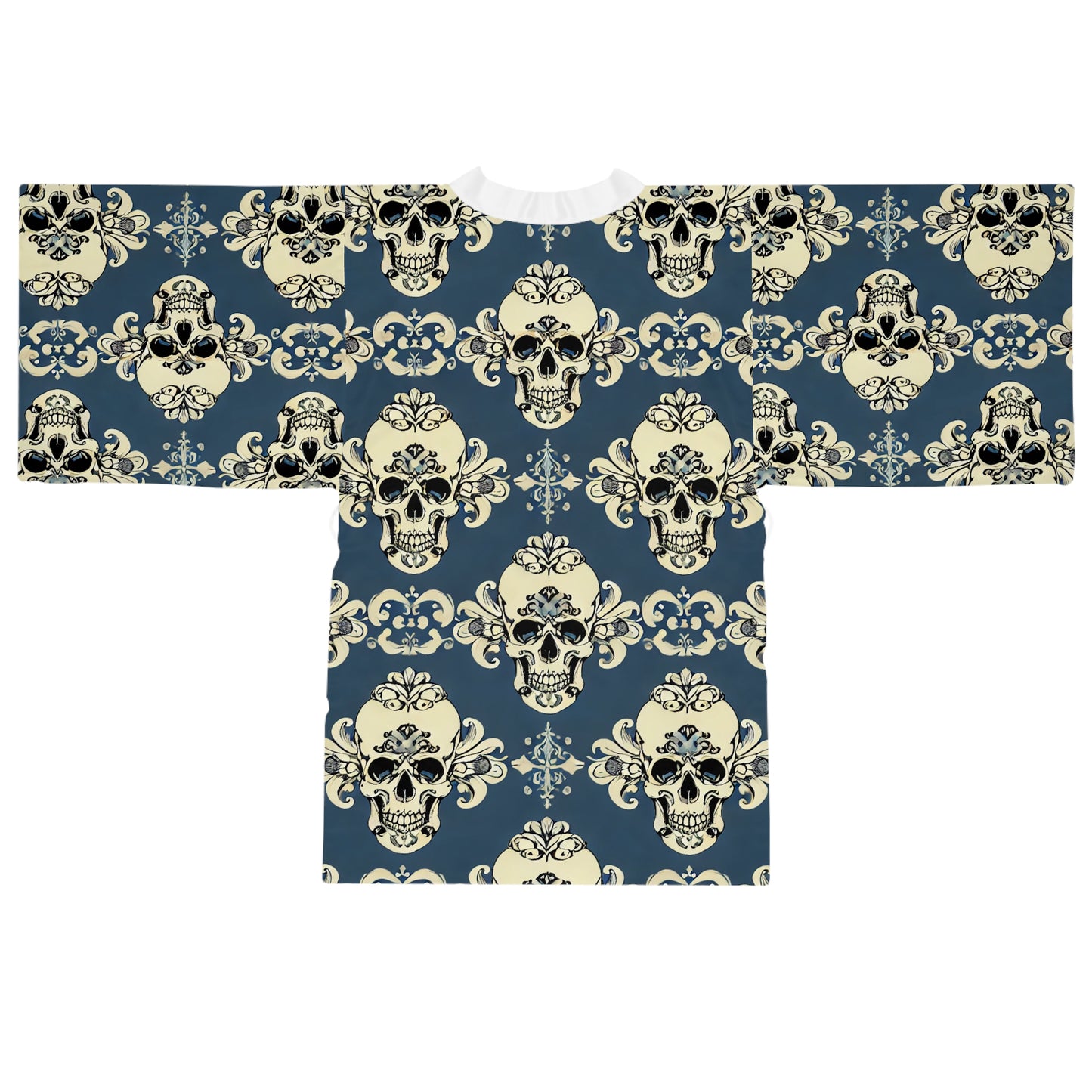 Skulls Long Sleeve Kimono Robe (AOP)