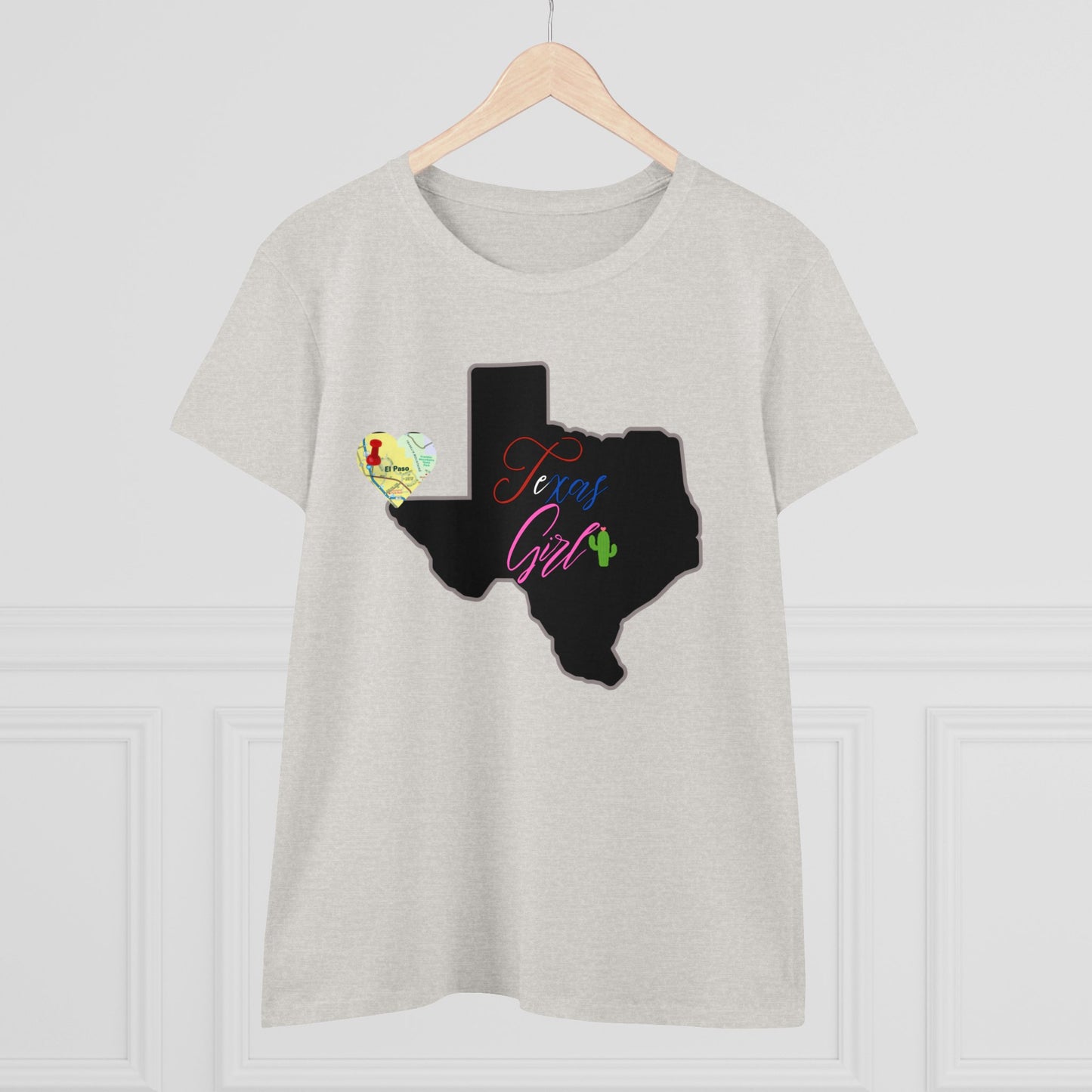 El Paso Texas Girl Women's Midweight Cotton Tee