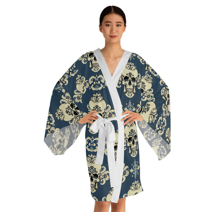 Skulls Long Sleeve Kimono Robe (AOP)