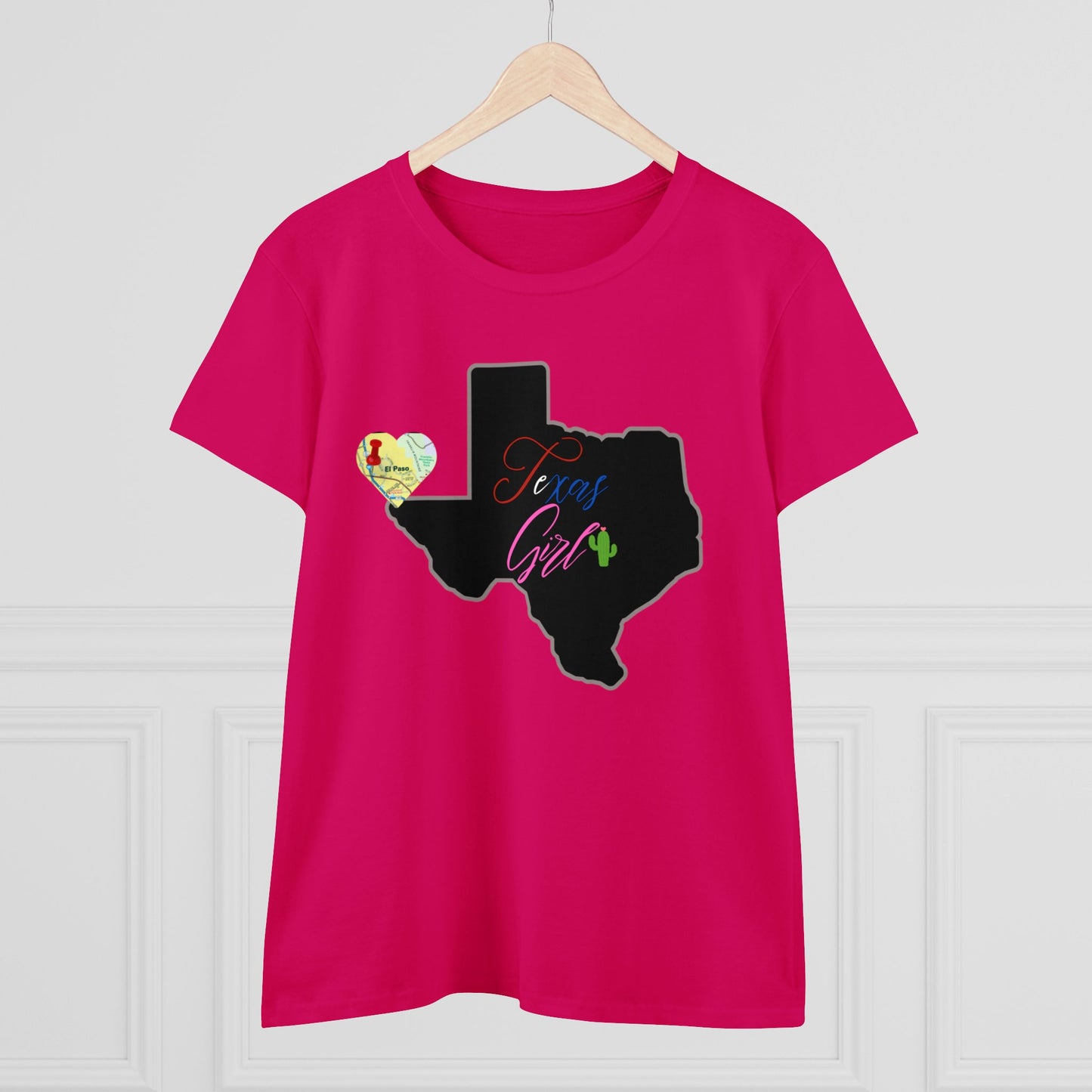 El Paso Texas Girl Women's Midweight Cotton Tee