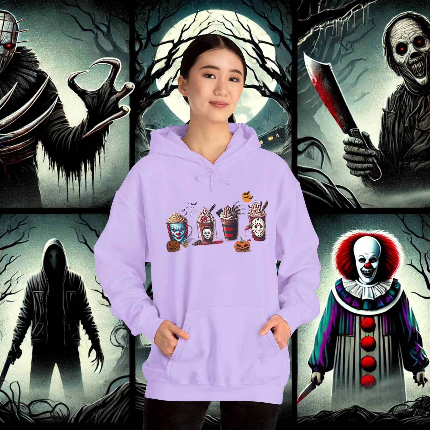 Horror Icons Frappe Sweater - Unisex Heavy Blend™ Hooded Sweatshirt